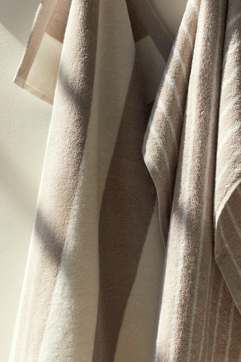 H&M Toalla de mano de rayas - Beige/Rayas - HOME