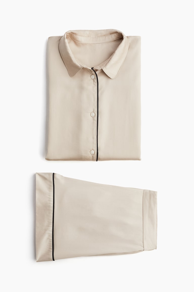 H&M Pijama de satén - Negro - HOME En oferta