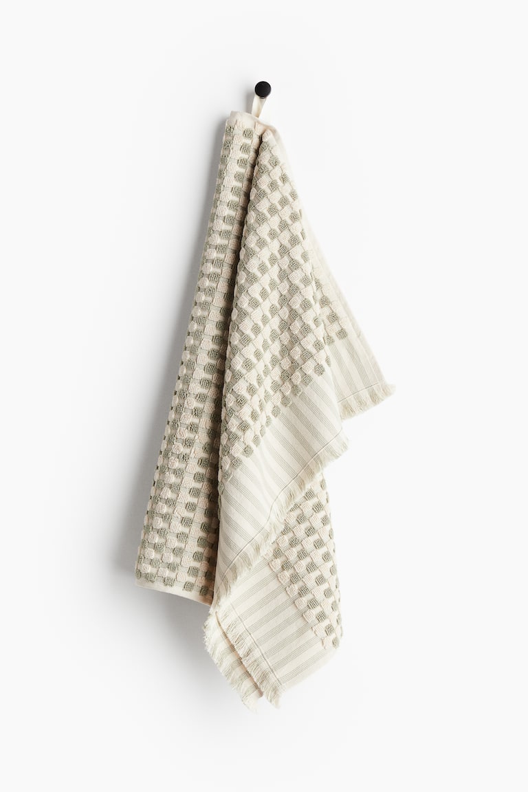 H&M Toalla de mano estampada en algodón rizado - Verde/Lunares - HOME Devoluciones gratuitas