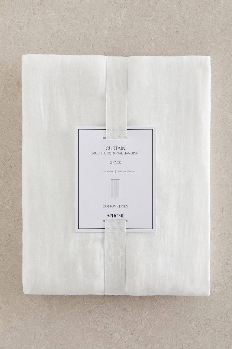 H&M Pack de 2 paneles de cortina en mezcla de lino - Beige - HOME Rebajas baratas