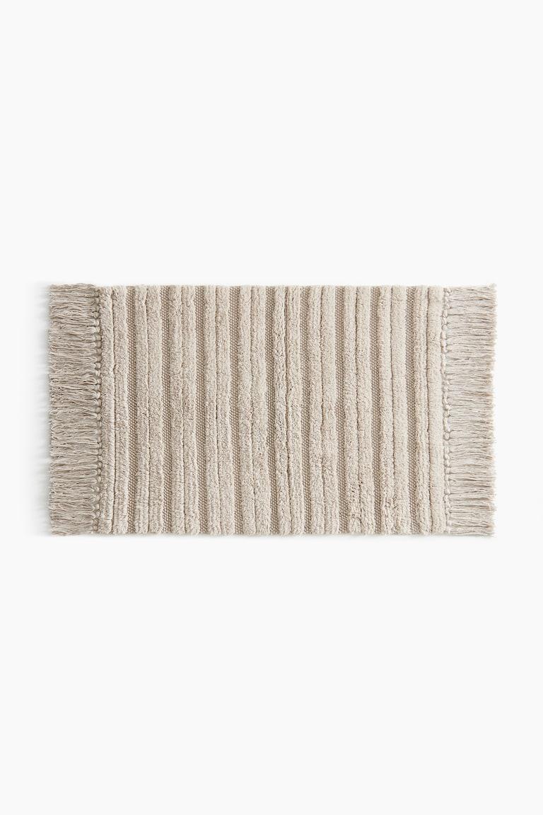H&M Alfombra de baño de algodón con flecos - Beige claro - HOME Rebajas online