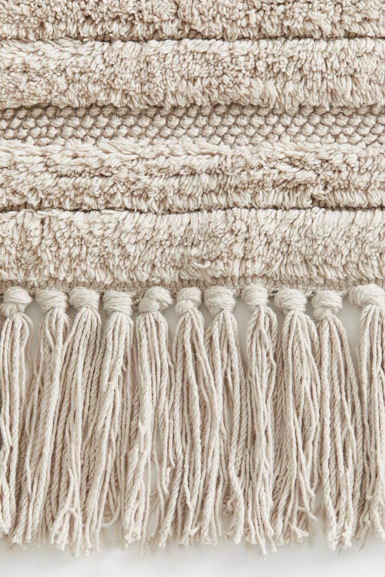 H&M Alfombra de baño de algodón con flecos - Beige claro - HOME Rebajas online