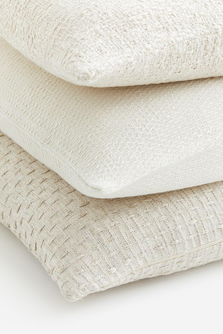 H&M Pack de 3 fundas de cojín en tejido con textura - Beige/Blanco - HOME ÚLTIMAS EDICIONES